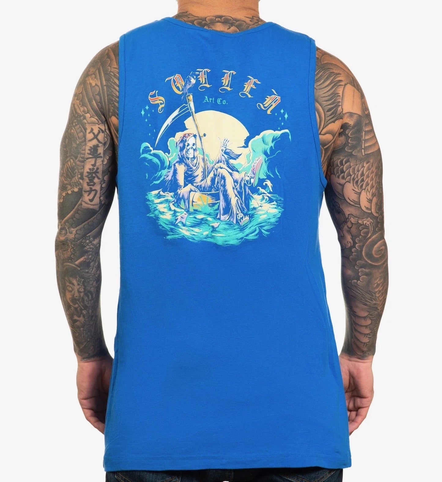 SULLEN CLOTHING TUBIN TATTOO ART BLUE PREMIUM TANK VEST T-SHIRT Unisex T-shirt, Sweatshirt, Hoodie, Long Sleeve Tee - T-Shirt, Sweatshirt, Hoodie