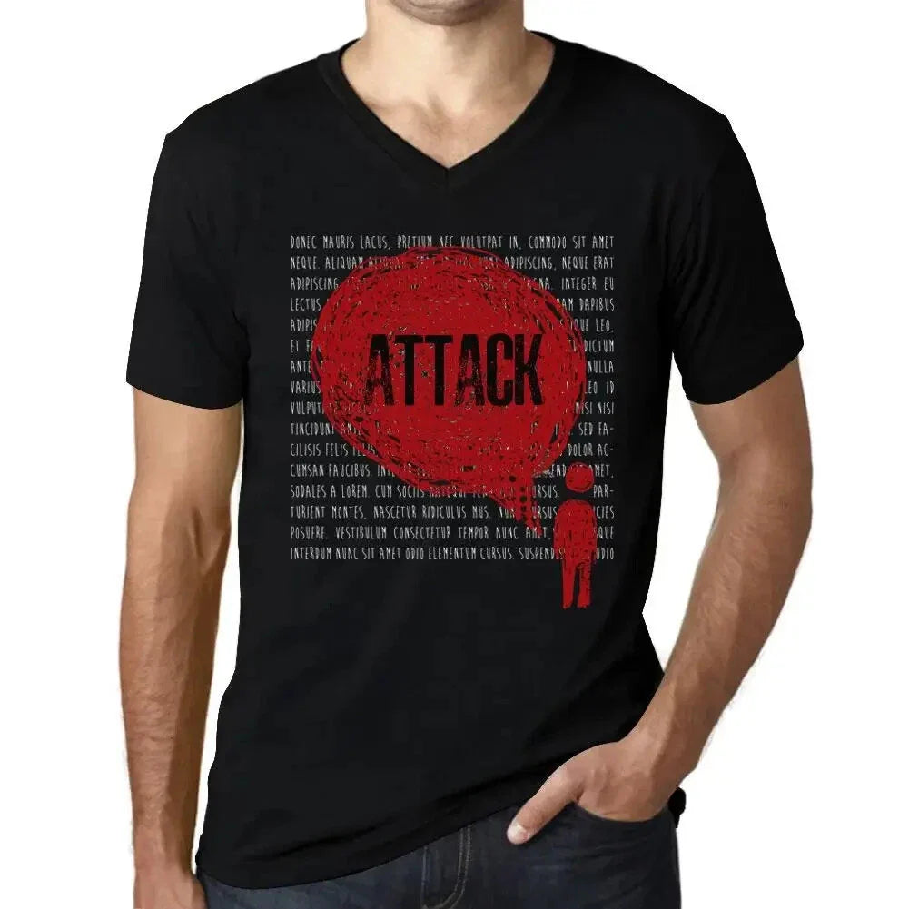 Men's Graphic T-Shirt V Neck Thoughts Attack Eco-Friendly Limited Edition Unisex T-shirt, Sweatshirt, Hoodie, Long Sleeve Tee - T-Shirt, Sweatshirt, Hoodie
