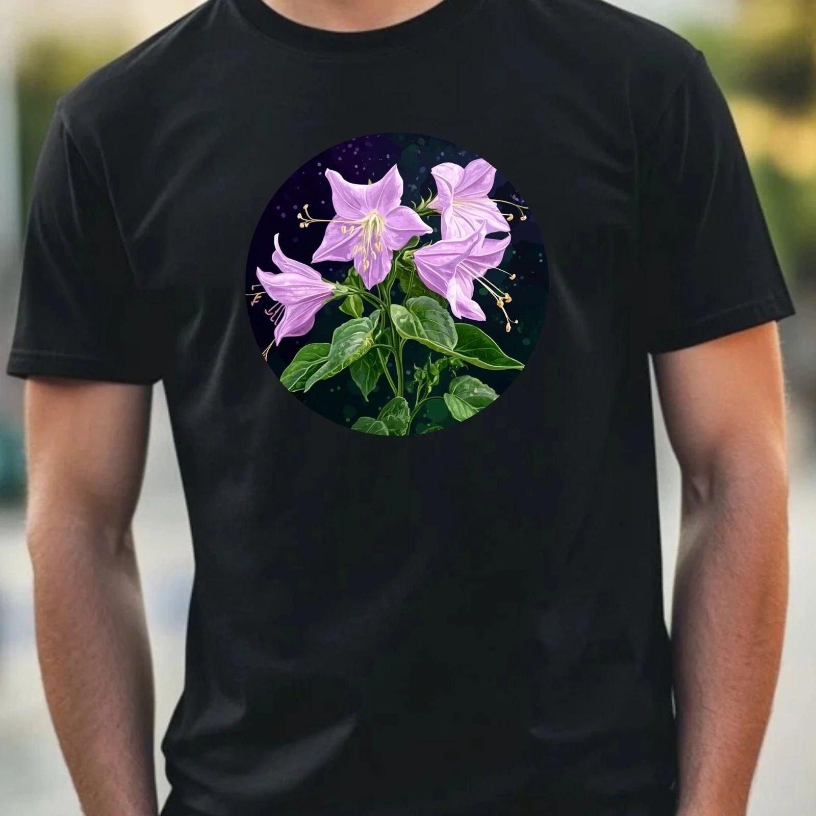 Mens Nightshade Flower Motif Cotton T-Shirt Size XS to 5XL Unisex T-shirt, Sweatshirt, Hoodie, Long Sleeve Tee - T-Shirt, Sweatshirt, Hoodie