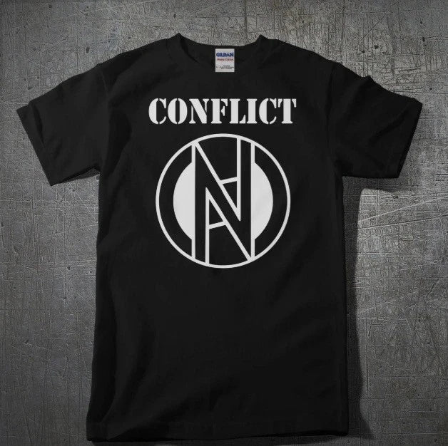 Conflict - Logo - Black T Shirt - Punk Unisex T-shirt, Sweatshirt, Hoodie, Long Sleeve Tee - T-Shirt, Sweatshirt, Hoodie