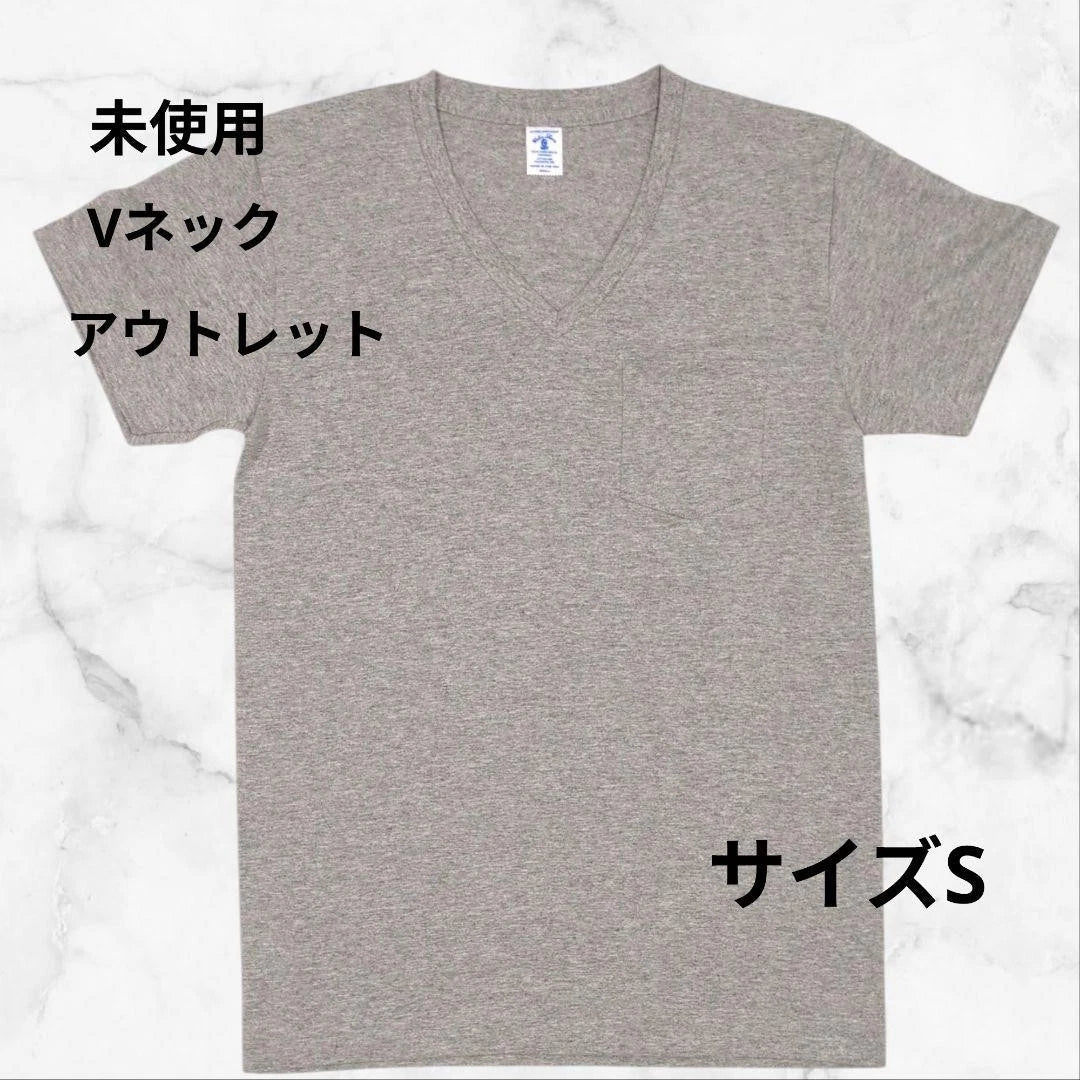 Velva Sheen Gray V-Neck T-Shirt Size S - Pocket - Pre-Owned Unisex T-shirt, Sweatshirt, Hoodie, Long Sleeve Tee - T-Shirt, Sweatshirt, Hoodie
