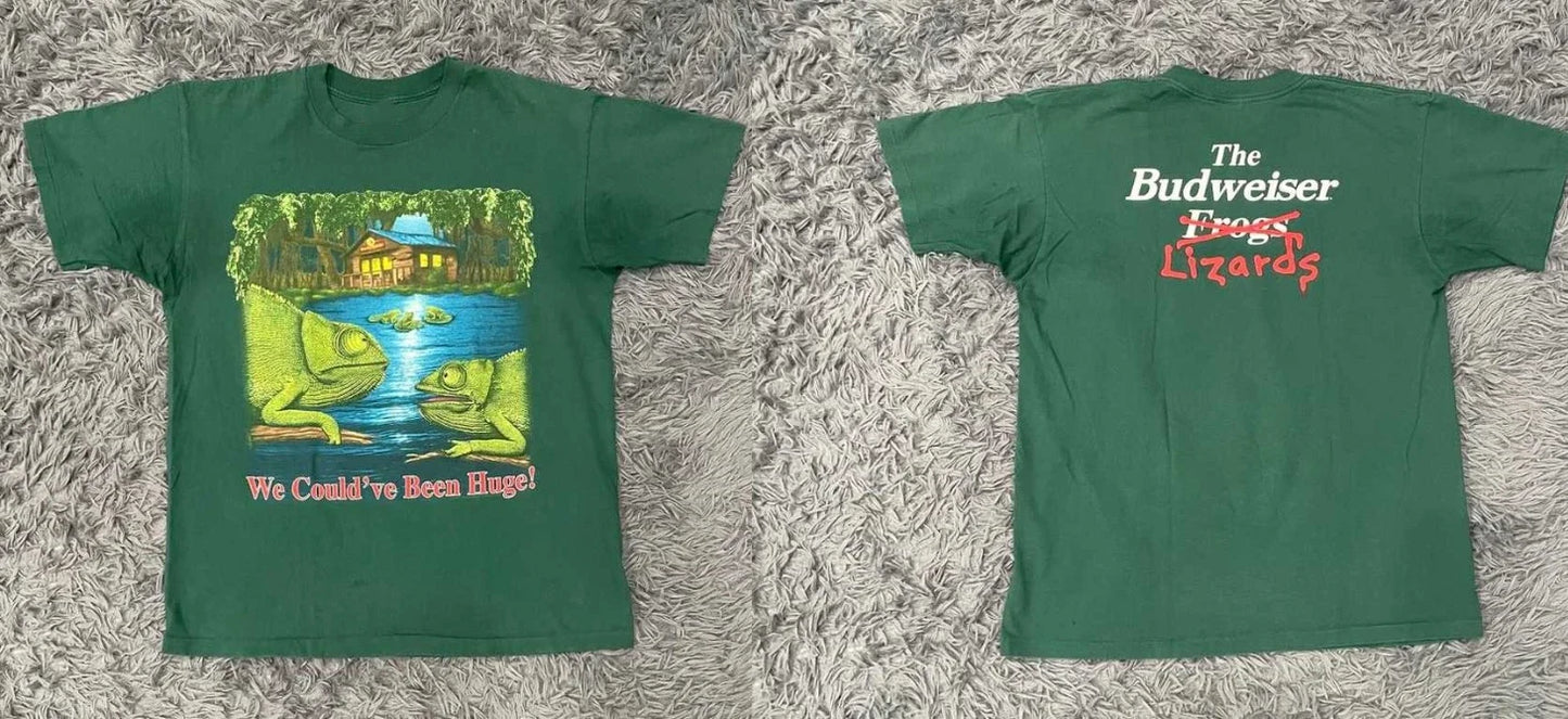 Vintage 90s Budweiser T-Shirt Could've Been Huge Lizards 1997 Frogs S-5XL Unisex T-shirt, Sweatshirt, Hoodie, Long Sleeve Tee - T-Shirt, Sweatshirt, Hoodie