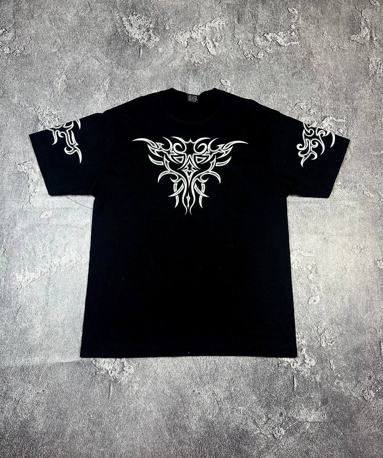 Rare Y2K Black Tribal Tattoo Gothic Tee Single Stich T-shirt Size XL Made In USA Unisex T-shirt, Sweatshirt, Hoodie, Long Sleeve Tee - T-Shirt, Sweatshirt, Hoodie