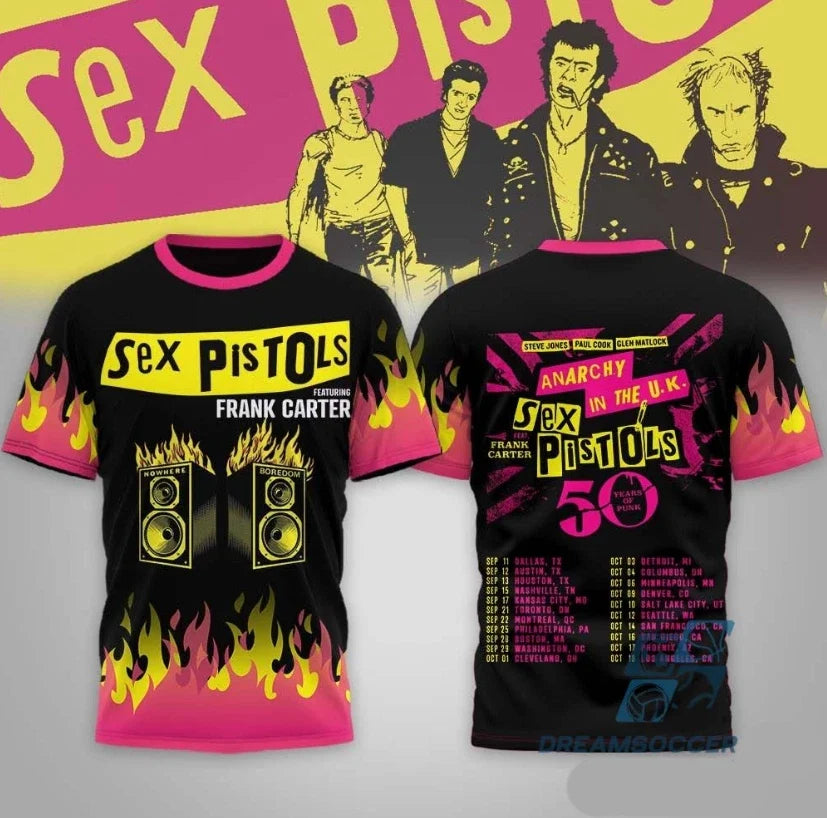 Sex Pistols Featuring Frank Carter 50 Years of Punk Anarchy Tour T-Shirt M875 Unisex T-shirt, Sweatshirt, Hoodie, Long Sleeve Tee - T-Shirt, Sweatshirt, Hoodie