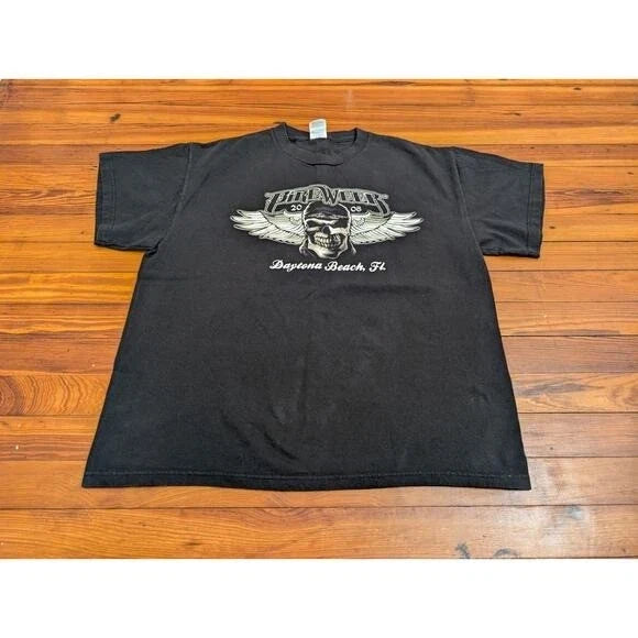 VTG Y2K Bike Week 2008 Skull Shirt Size XL Unisex T-shirt, Sweatshirt, Hoodie, Long Sleeve Tee - T-Shirt, Sweatshirt, Hoodie