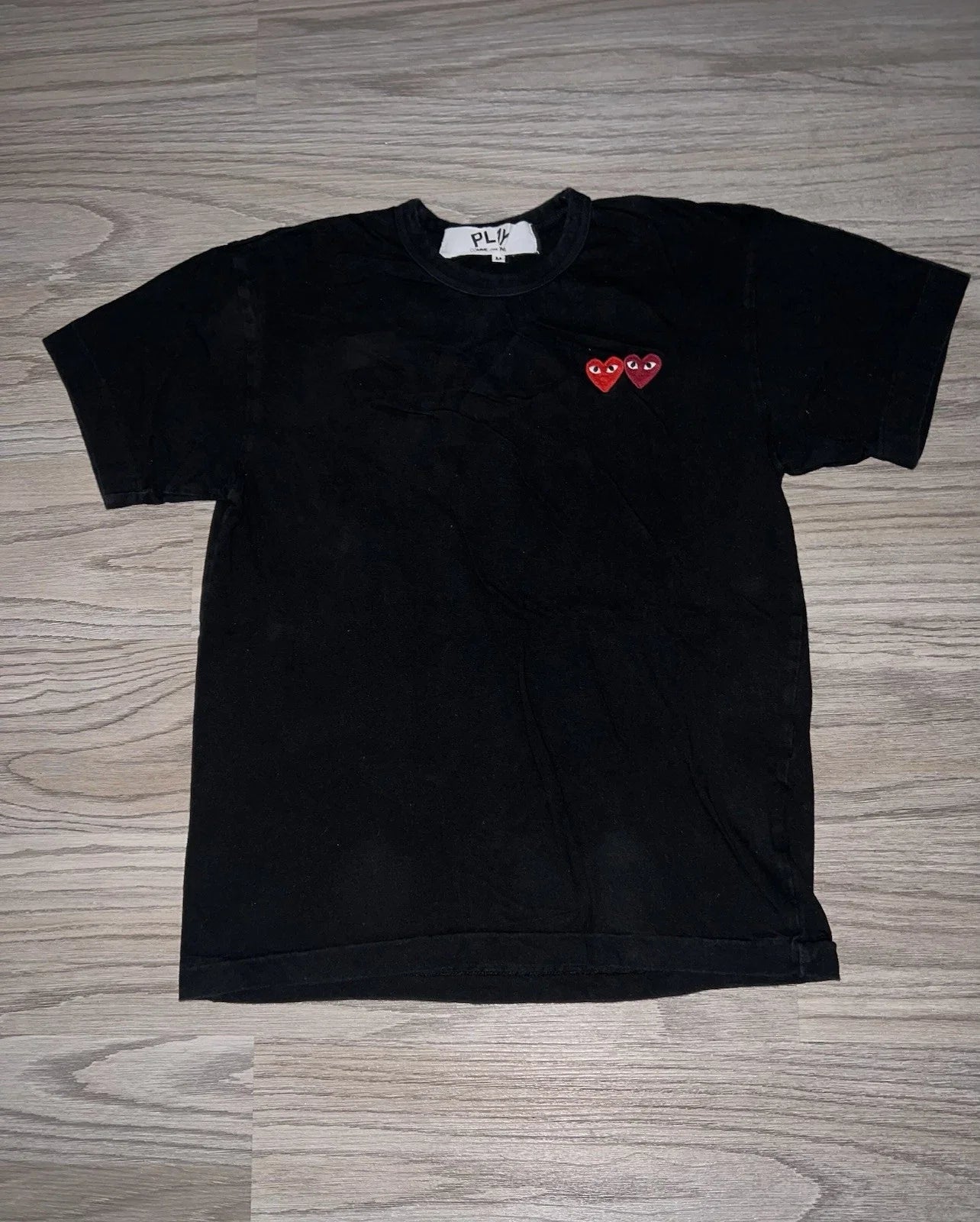PLAY Comme Des Garcons Twin Harts Cotton Crewneck T-Shirt Mens Size (M) Designer Unisex T-shirt, Sweatshirt, Hoodie, Long Sleeve Tee - T-Shirt, Sweatshirt, Hoodie