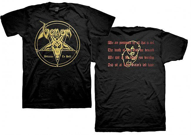 New Authentic Venom Welcome to Hell Album Pentagram Black Metal Band T-Shirt Unisex T-shirt, Sweatshirt, Hoodie, Long Sleeve Tee - T-Shirt, Sweatshirt, Hoodie