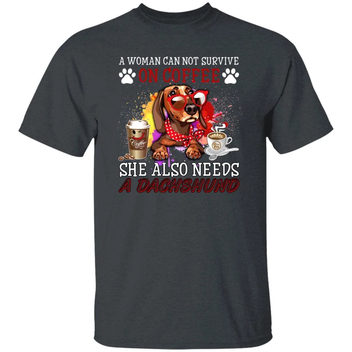 Coffee and dachshund Unisex shirt gift dachshund dog mom tee black dark heather Unisex T-shirt, Sweatshirt, Hoodie, Long Sleeve Tee - T-Shirt, Sweatshirt, Hoodie