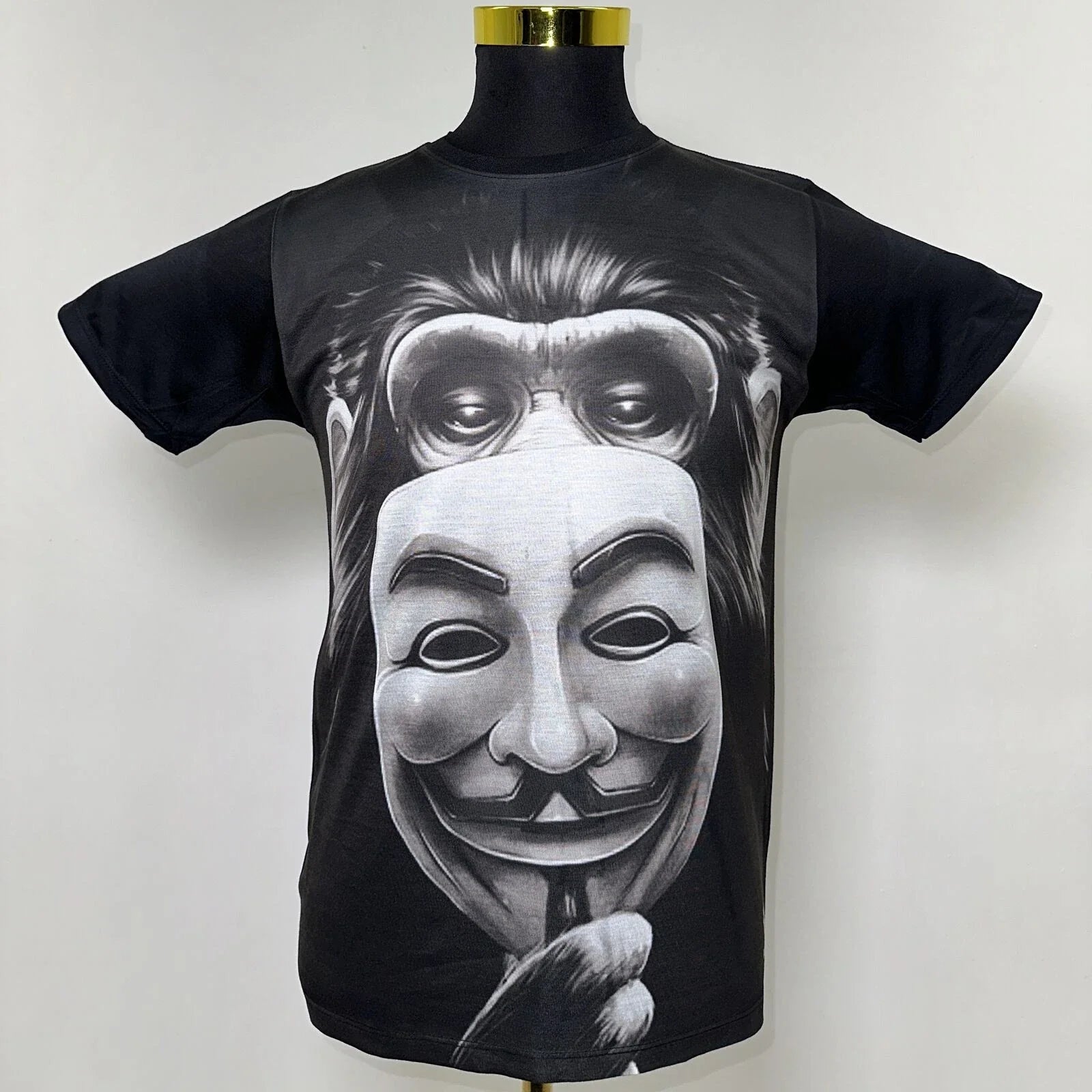 Vendetta Monkey T-Shirt Hip Hop New Wave Urban Fashion Street Wear Black Size: M Unisex T-shirt, Sweatshirt, Hoodie, Long Sleeve Tee - T-Shirt, Sweatshirt, Hoodie