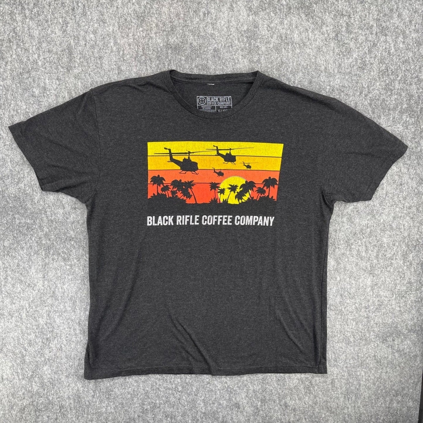 Black Rifle Coffee Company Shirt Mens XL Graphic Charcoal Grey Sunset Unisex T-shirt, Sweatshirt, Hoodie, Long Sleeve Tee - T-Shirt, Sweatshirt, Hoodie