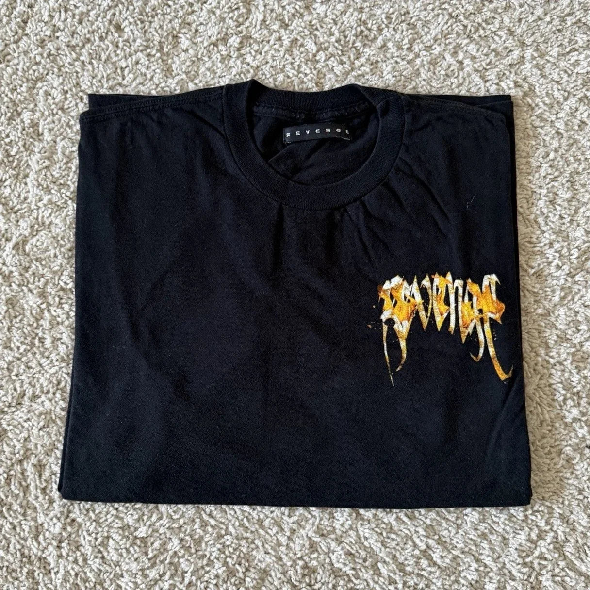 Revenge - Black FLAME Tee Mens Size Large 2019 Unisex T-shirt, Sweatshirt, Hoodie, Long Sleeve Tee - T-Shirt, Sweatshirt, Hoodie