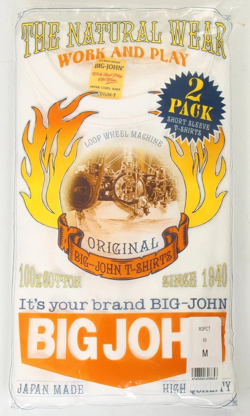 BIG JOHN 2 PACK T-SHIRT Short sleeves White only  Made in Japan Unisex T-shirt, Sweatshirt, Hoodie, Long Sleeve Tee - T-Shirt, Sweatshirt, Hoodie