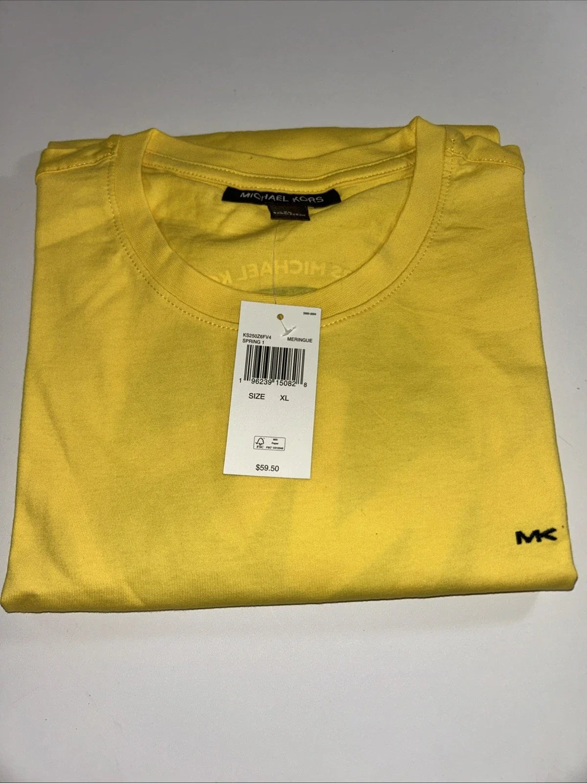 Michael Kors Meringue Yellow Black Logo Shirt - Size XL - NEW! Unisex T-shirt, Sweatshirt, Hoodie, Long Sleeve Tee - T-Shirt, Sweatshirt, Hoodie