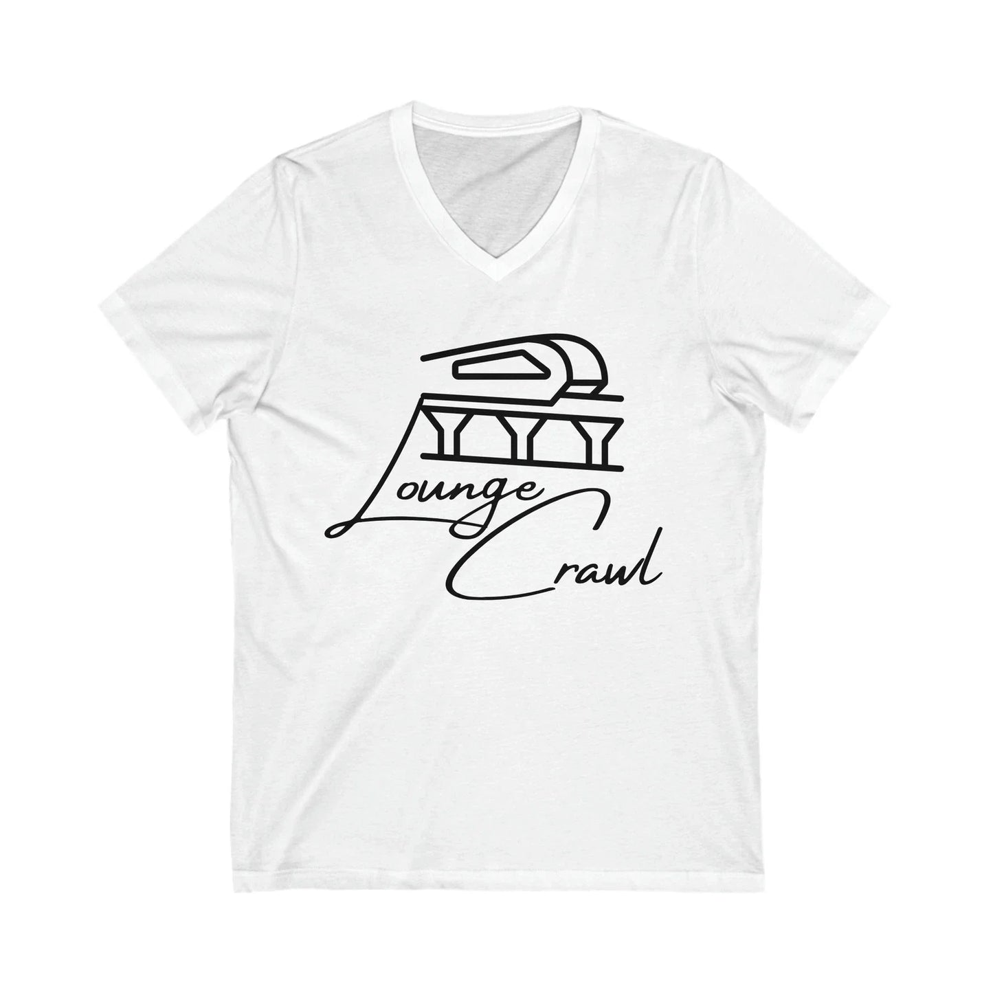 Monorail Lounge Crawl Minimalist Unisex Jersey Short Sleeve V-Neck Tee Unisex T-shirt, Sweatshirt, Hoodie, Long Sleeve Tee - T-Shirt, Sweatshirt, Hoodie