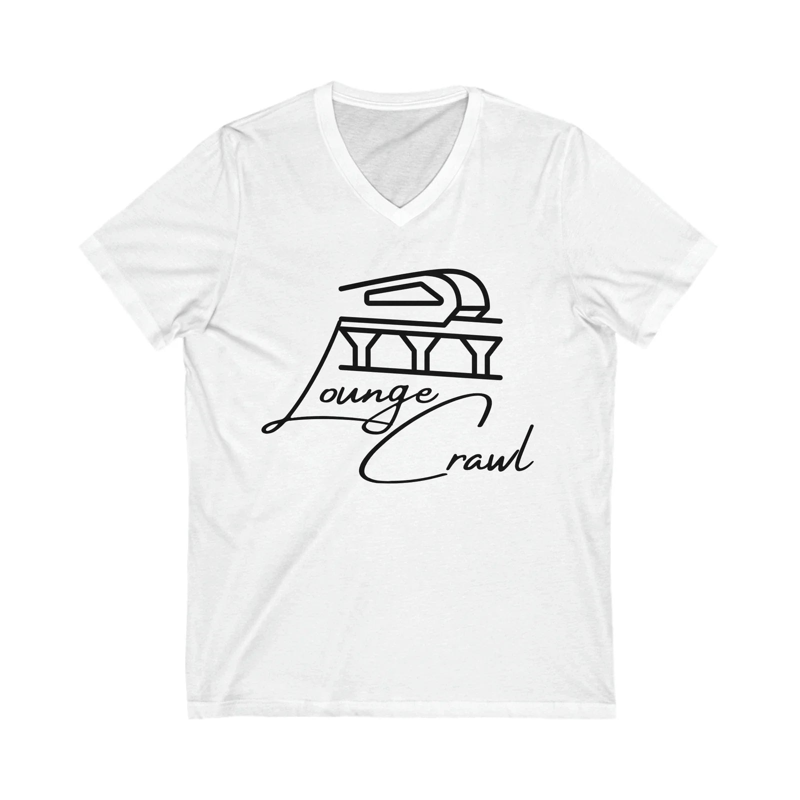 Monorail Lounge Crawl Minimalist Unisex Jersey Short Sleeve V-Neck Tee Unisex T-shirt, Sweatshirt, Hoodie, Long Sleeve Tee - T-Shirt, Sweatshirt, Hoodie