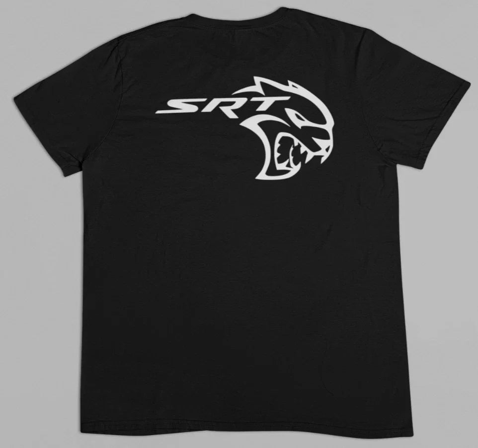 SRT Hellcat T-Shirt Black | Front & Back Logo | Street Car Mopar Style Tee Unisex T-shirt, Sweatshirt, Hoodie, Long Sleeve Tee - T-Shirt, Sweatshirt, Hoodie