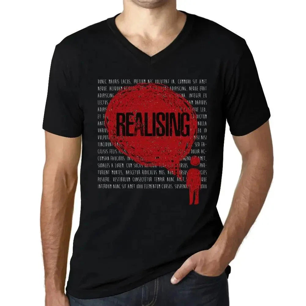Men's Graphic T-Shirt V Neck Thoughts Realising Eco-Friendly Limited Edition Unisex T-shirt, Sweatshirt, Hoodie, Long Sleeve Tee - T-Shirt, Sweatshirt, Hoodie
