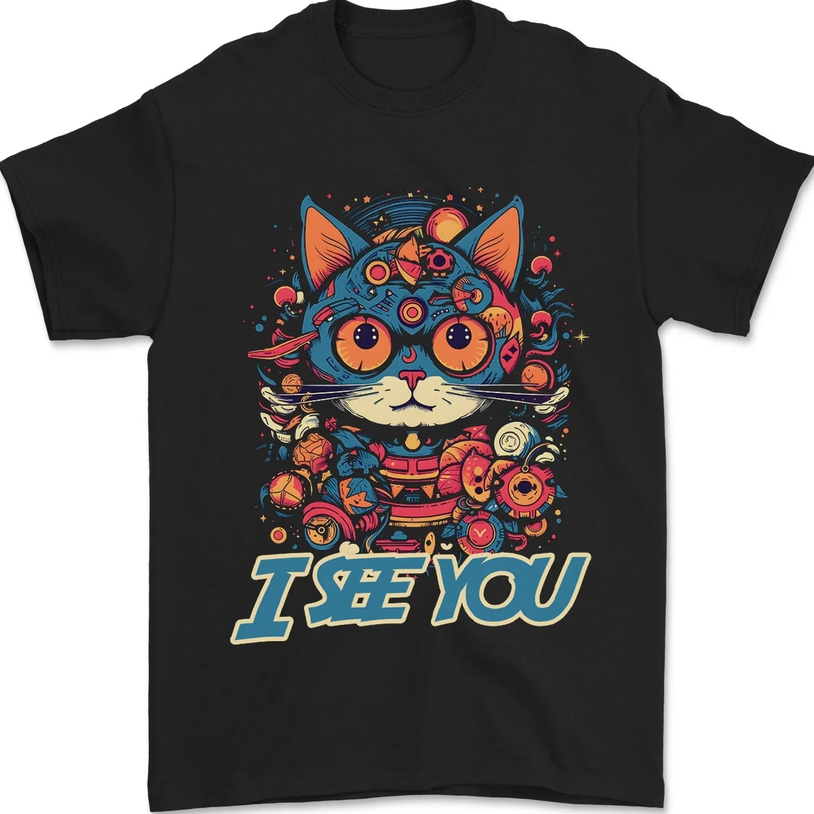 Kawaii Cat Mens T-Shirt 100% Cotton Unisex T-shirt, Sweatshirt, Hoodie, Long Sleeve Tee - T-Shirt, Sweatshirt, Hoodie