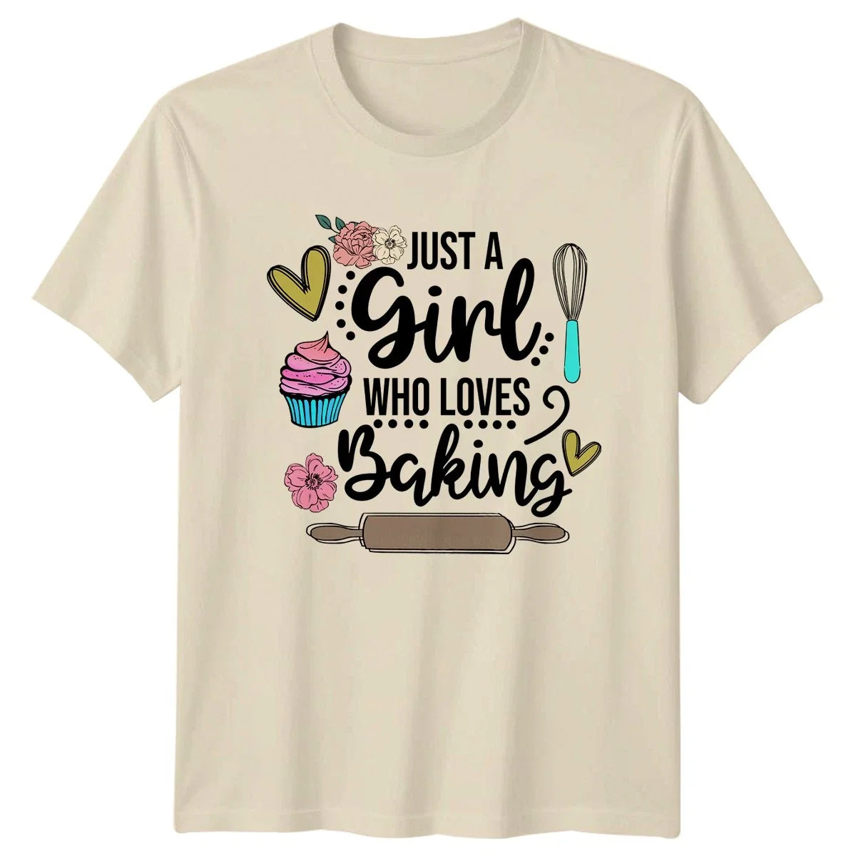 Just A Girl Who Loves Baking Womens T-Shirt Cupcake Baker Hobby Birthday Unisex T-shirt, Sweatshirt, Hoodie, Long Sleeve Tee - T-Shirt, Sweatshirt, Hoodie