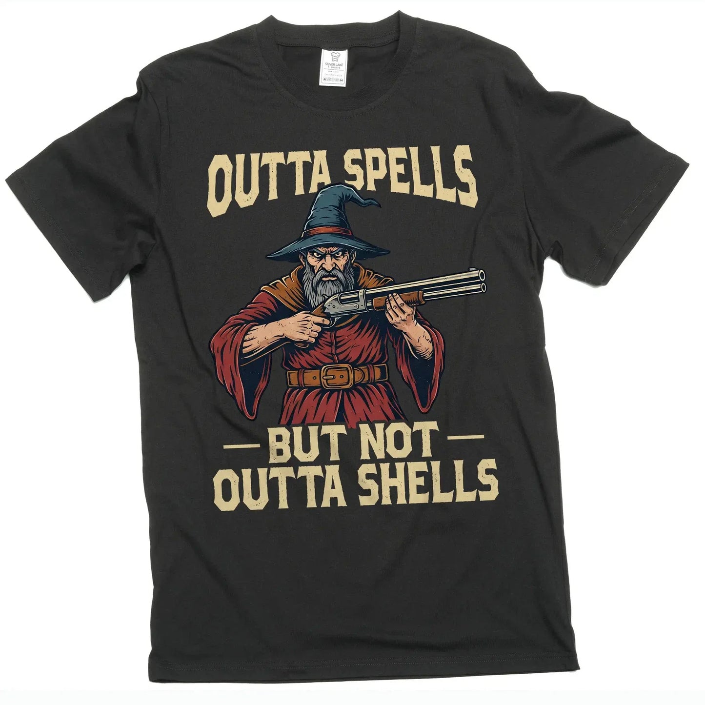 funny outta spells but not outta shells humorous wizard magician tee shirt Unisex T-shirt, Sweatshirt, Hoodie, Long Sleeve Tee - T-Shirt, Sweatshirt, Hoodie