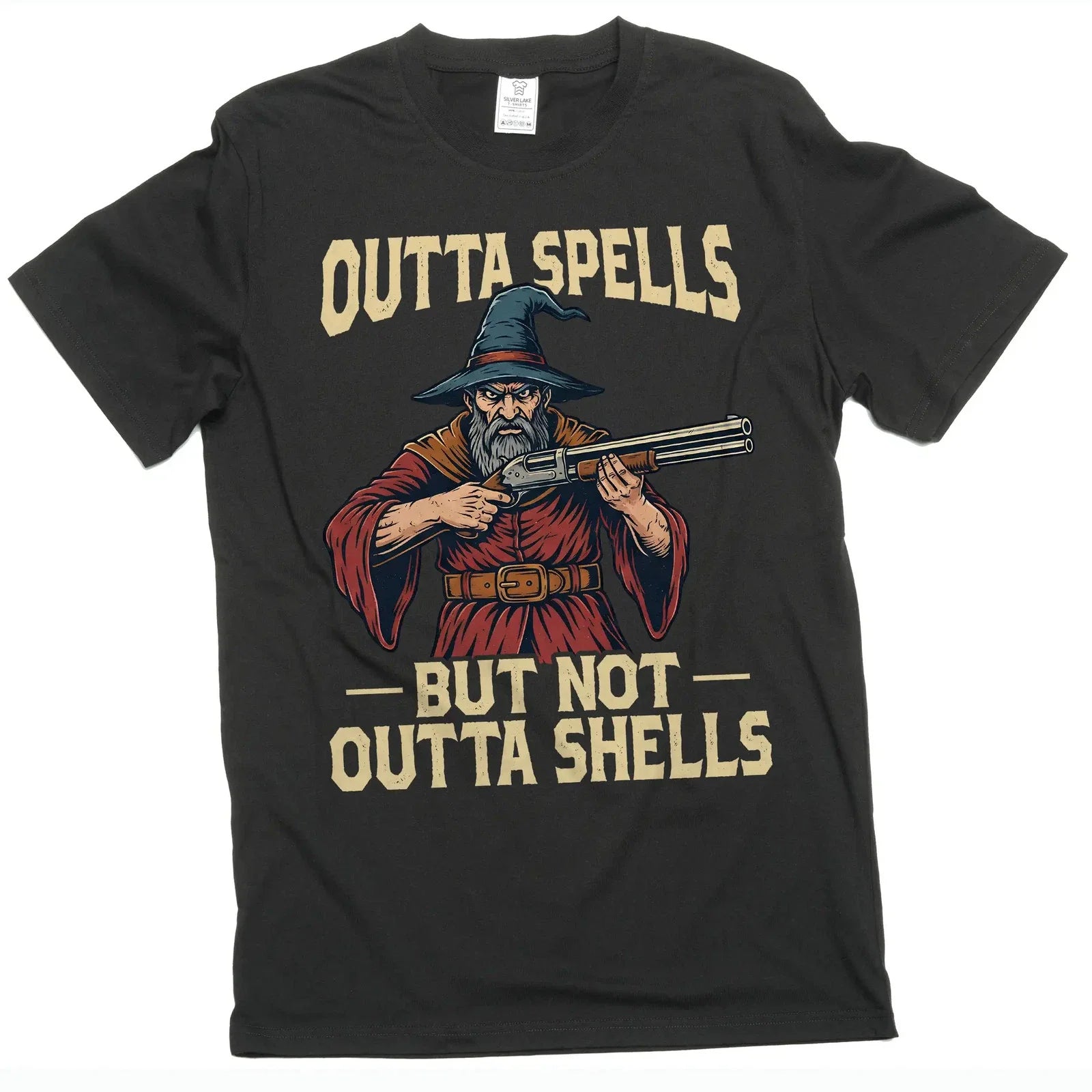 funny outta spells but not outta shells humorous wizard magician tee shirt Unisex T-shirt, Sweatshirt, Hoodie, Long Sleeve Tee - T-Shirt, Sweatshirt, Hoodie