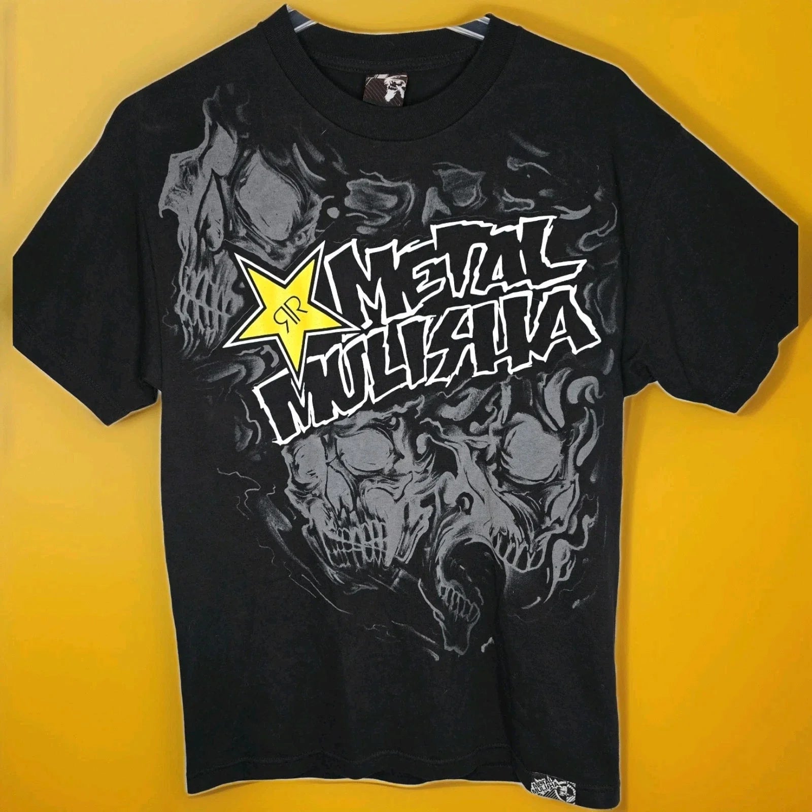 Vintage Y2K Metal Mulisha x Rockstar Energy Shirt Mens Large Black Skull Rare Unisex T-shirt, Sweatshirt, Hoodie, Long Sleeve Tee - T-Shirt, Sweatshirt, Hoodie