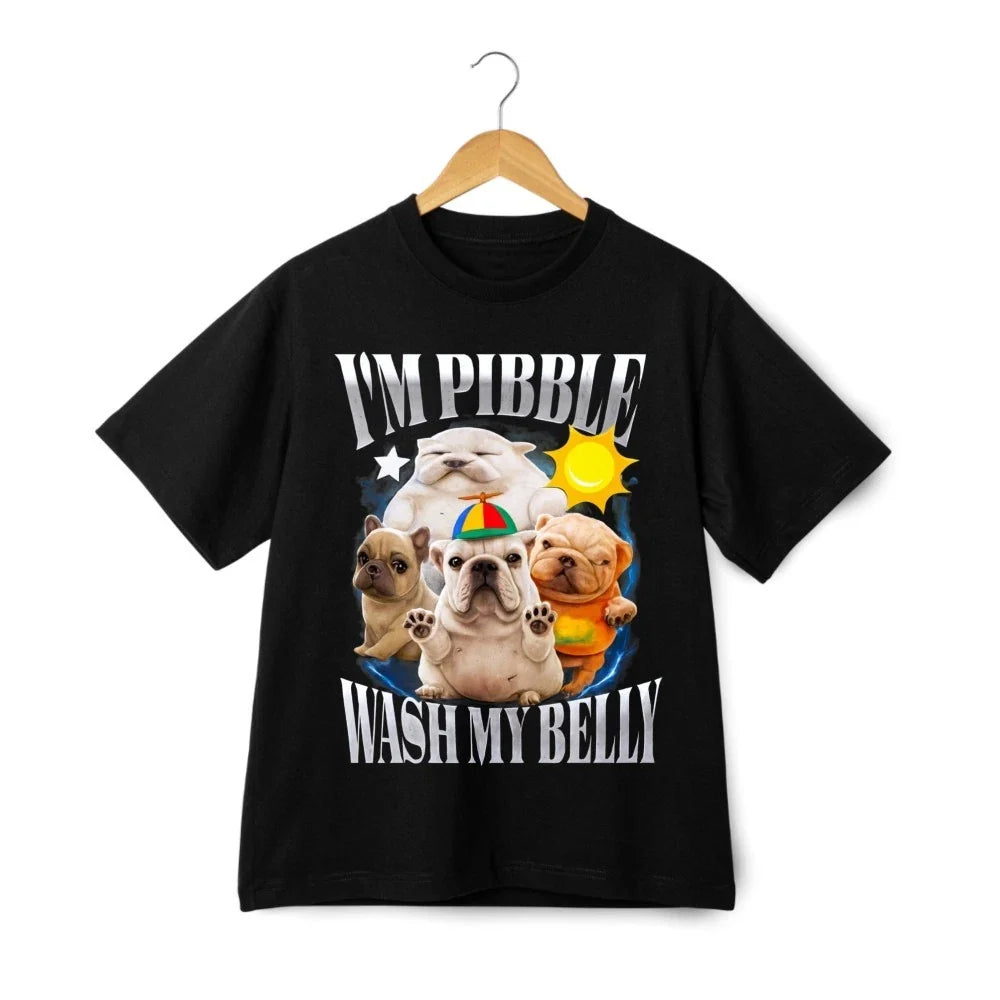 Im Pibble Wash My Belly Funny Dog Graphic T Shirt Bulldog Unisex Tee Unisex T-shirt, Sweatshirt, Hoodie, Long Sleeve Tee - T-Shirt, Sweatshirt, Hoodie