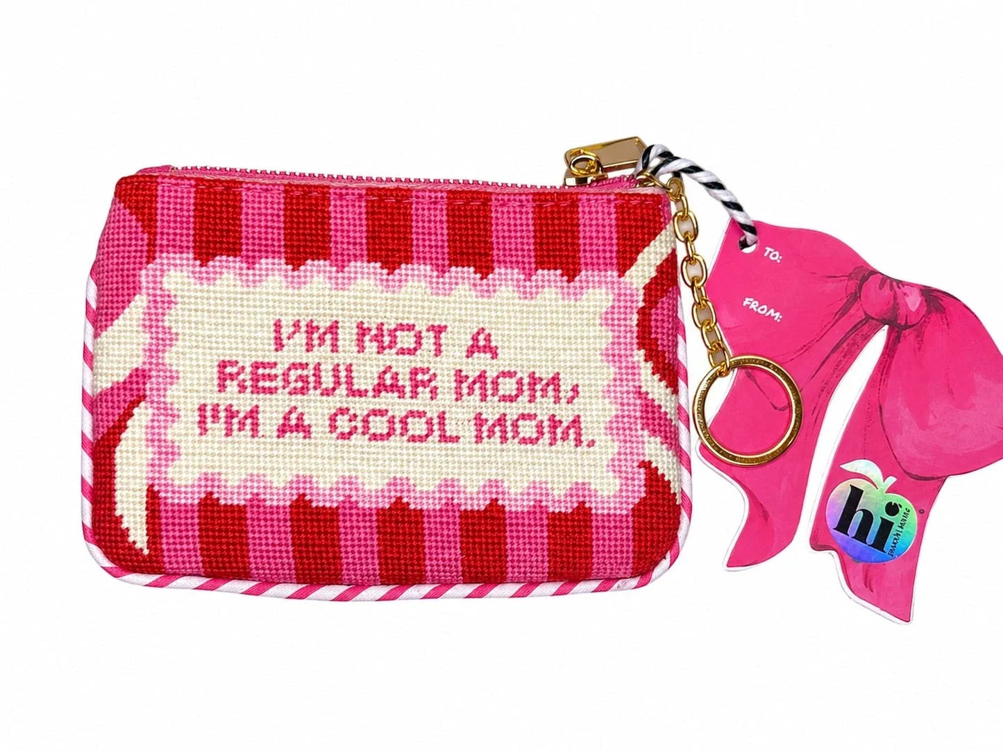 Hi Peach Layne I'm Not A Regular Mom I'm A Cool Mom Needlepoint Keychain Unisex T-shirt, Sweatshirt, Hoodie, Long Sleeve Tee - T-Shirt, Sweatshirt, Hoodie