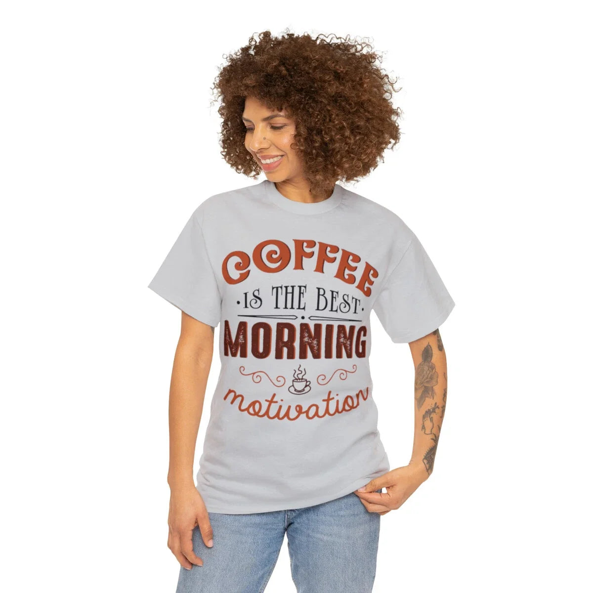 Coffee is the best morning motivation Tees, Unisex, Gift for her, Gift for him Unisex T-shirt, Sweatshirt, Hoodie, Long Sleeve Tee - T-Shirt, Sweatshirt, Hoodie