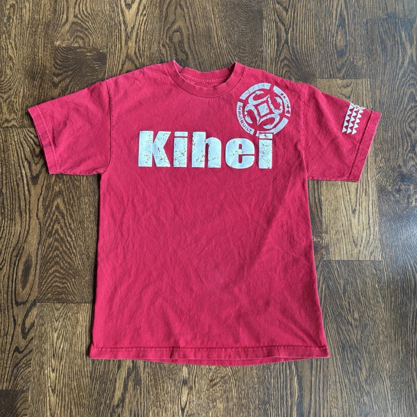VTG Maui Built Hawaii Shirt Mens S Red Kihei Tribal Spellout Graphic Surf Tee Unisex T-shirt, Sweatshirt, Hoodie, Long Sleeve Tee - T-Shirt, Sweatshirt, Hoodie