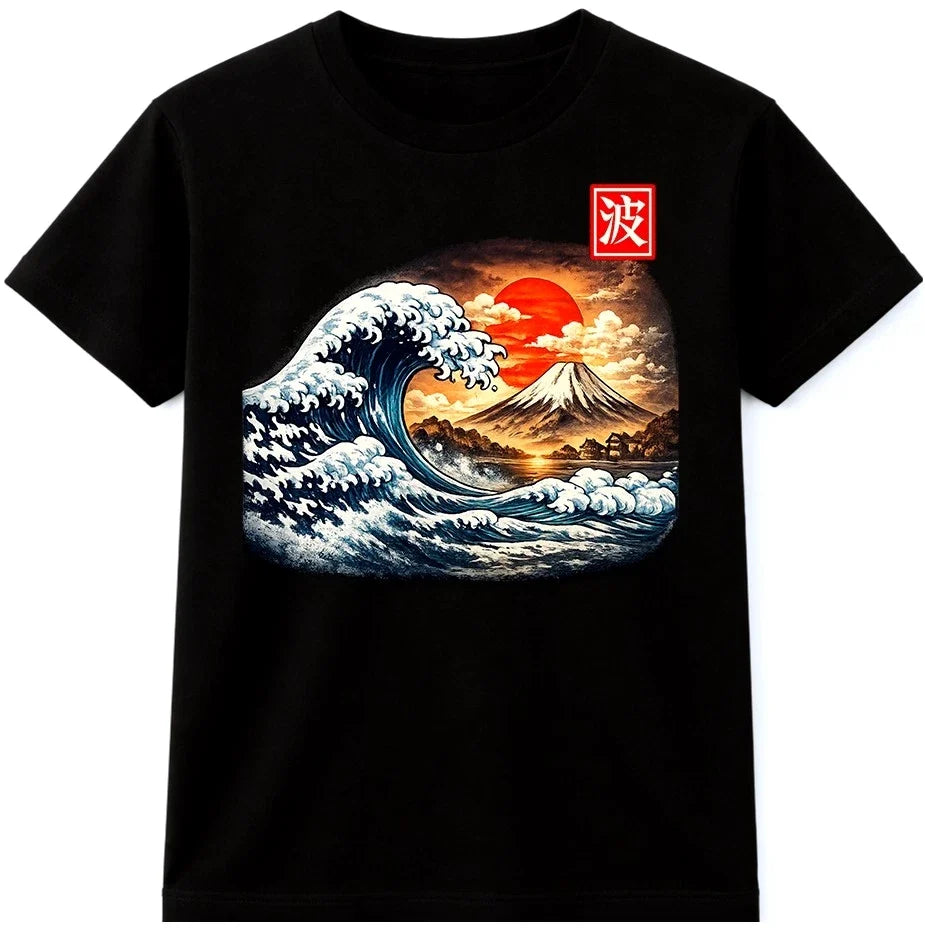 Great Wave Off Kanagawa T Shirt Japanese Ukiyoe Ocean Art Mount Fuji Graphic Tee Unisex T-shirt, Sweatshirt, Hoodie, Long Sleeve Tee - T-Shirt, Sweatshirt, Hoodie