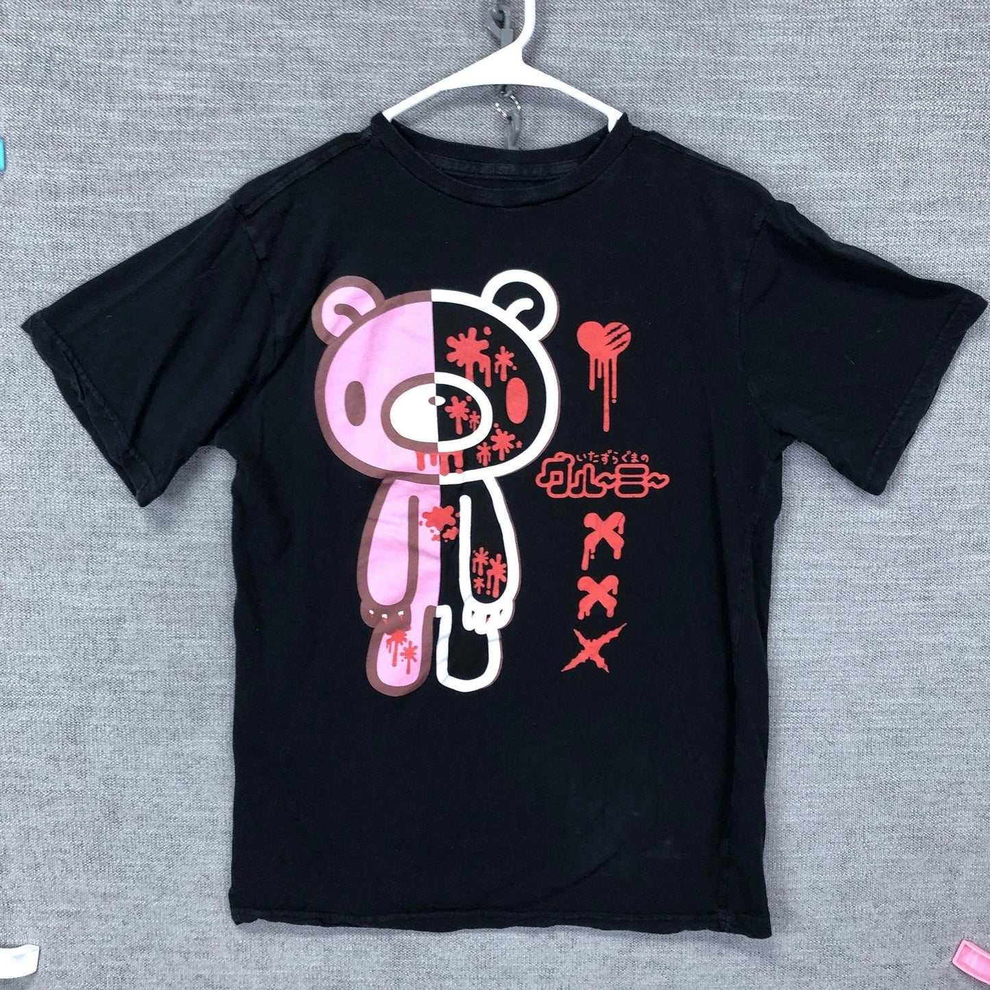 Gloomy Bear Shirt Mens Small Black Mori Chack Graphic Anime Harajuku Kawaii Unisex T-shirt, Sweatshirt, Hoodie, Long Sleeve Tee - T-Shirt, Sweatshirt, Hoodie