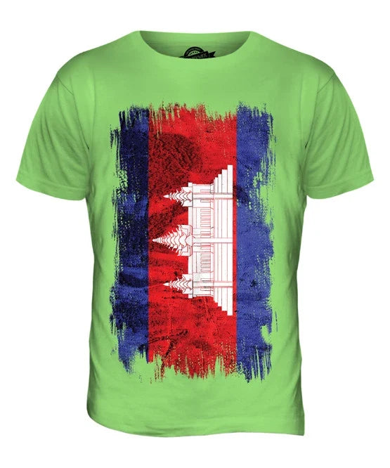 CAMBODIA GRUNGE FLAG MENS T SHIRT TEE SHIRT XS S M L XL 2XL 3XL 4XL 5XL Unisex T-shirt, Sweatshirt, Hoodie, Long Sleeve Tee - T-Shirt, Sweatshirt, Hoodie