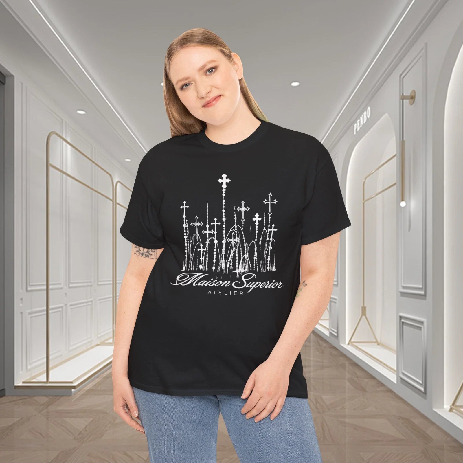 Gothic Cross Rosary Maison Superior Atelier Graphic T-Shirt Unisex T-shirt, Sweatshirt, Hoodie, Long Sleeve Tee - T-Shirt, Sweatshirt, Hoodie