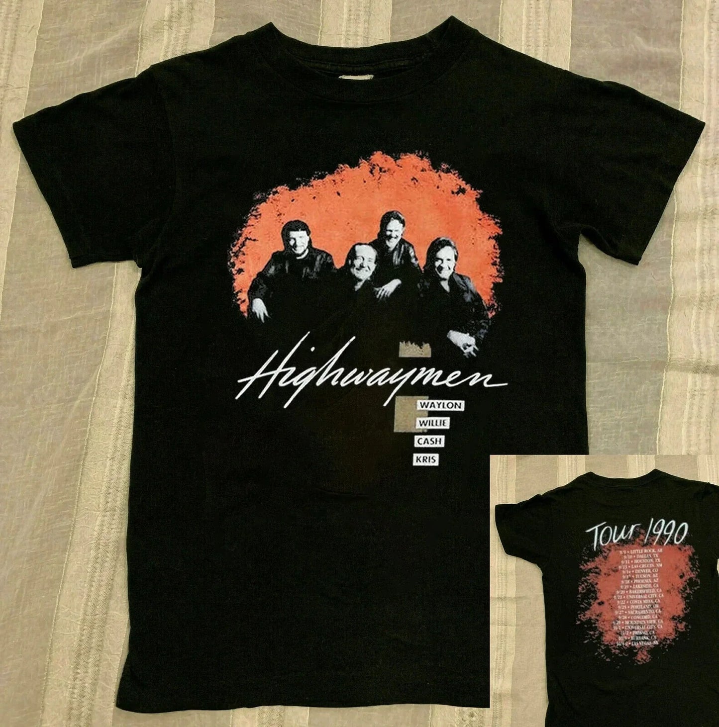 The Highwaymen T-Shirt, Vintage 90s Highwaymen 1990 Tour Concert T-Shirt, Countr Unisex T-shirt, Sweatshirt, Hoodie, Long Sleeve Tee - T-Shirt, Sweatshirt, Hoodie