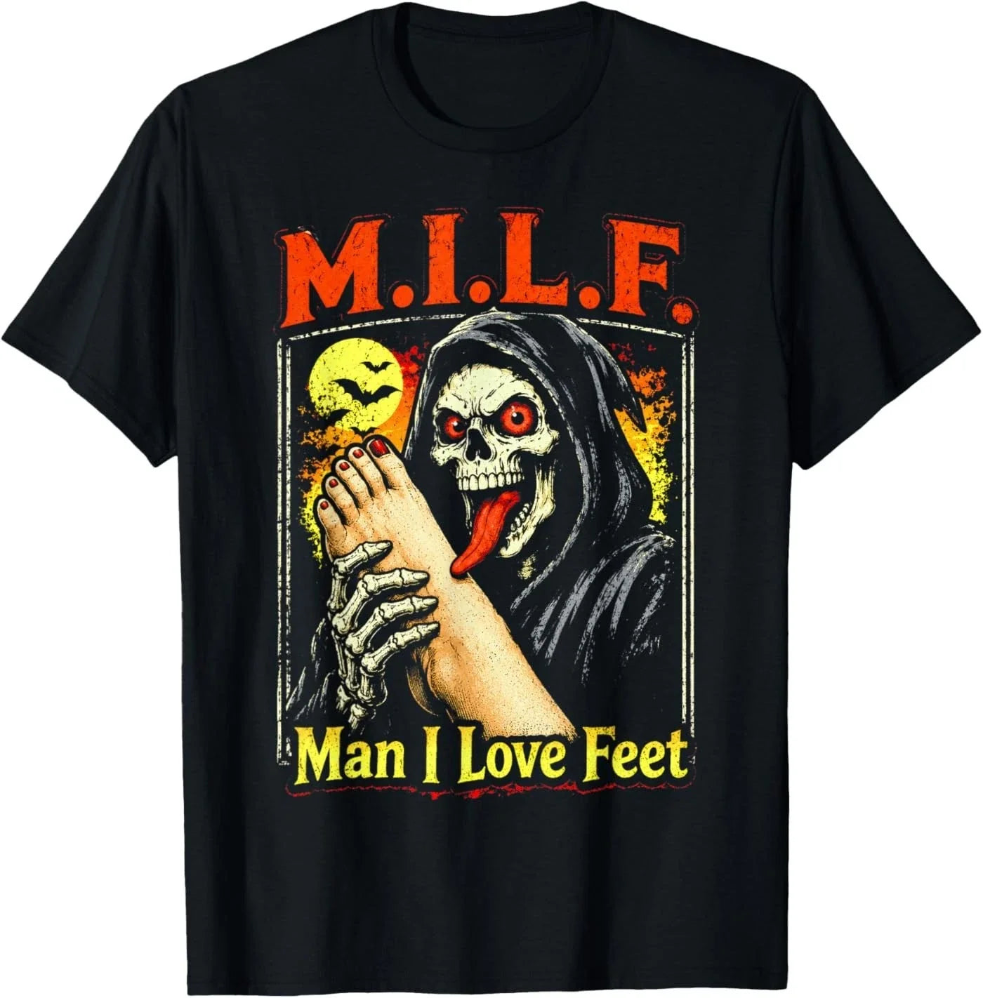 M.I.L.F. Man I Love Feet, Inappropriate Humor Foot Toe Lover T-Shirt Unisex T-shirt, Sweatshirt, Hoodie, Long Sleeve Tee - T-Shirt, Sweatshirt, Hoodie