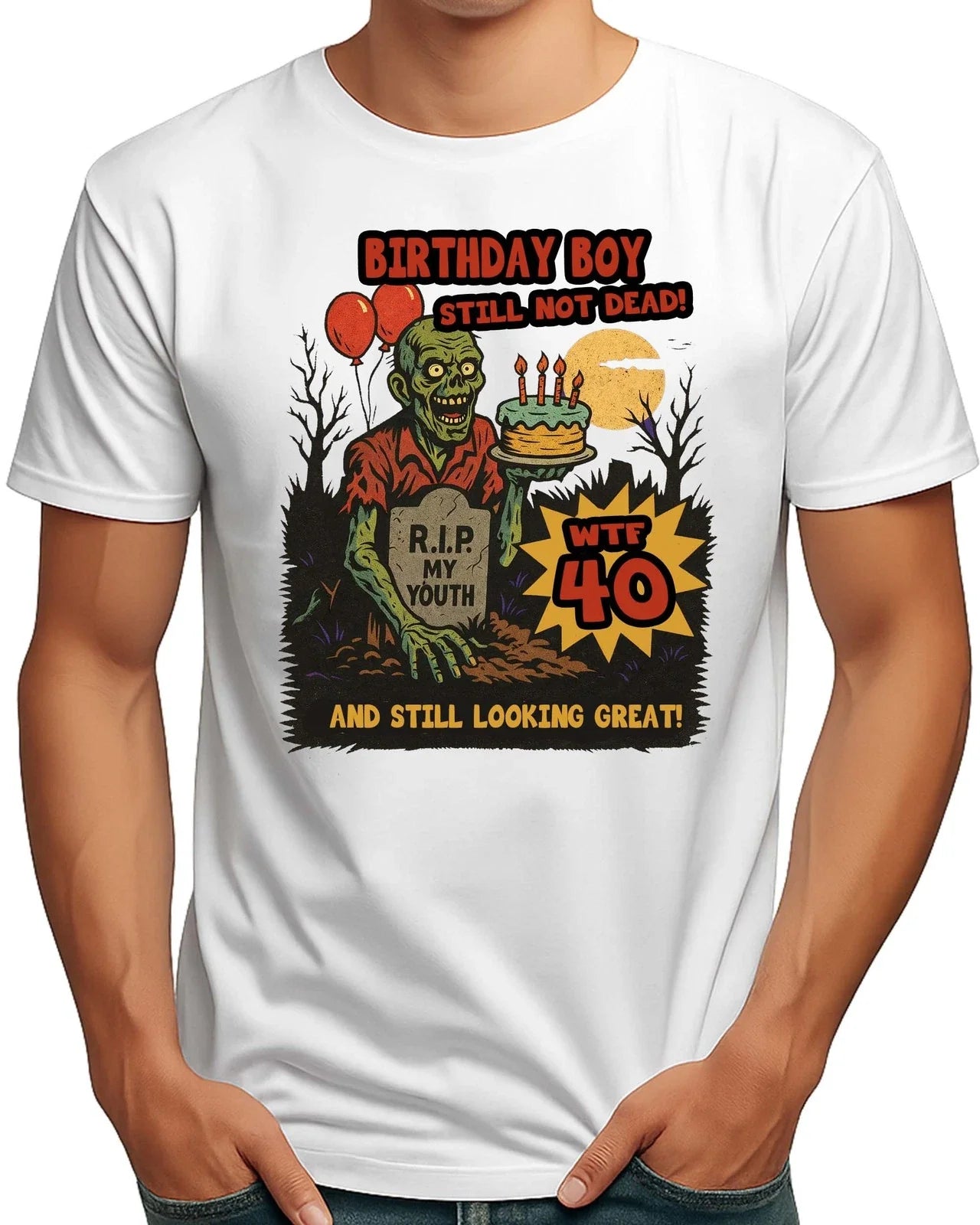 GOTHIC HORROR MENS 40th BIRTHDAY T-SHIRT FUNNY PRESENT Unisex T-shirt, Sweatshirt, Hoodie, Long Sleeve Tee - T-Shirt, Sweatshirt, Hoodie