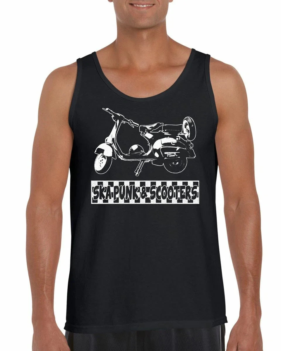 Ska Punk & Scooters Mod Mens Vest Top Unisex T-shirt, Sweatshirt, Hoodie, Long Sleeve Tee - T-Shirt, Sweatshirt, Hoodie