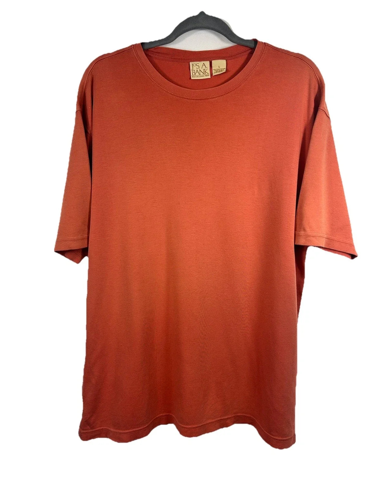 Jos A Bank Men's Crew neck T Shirt Salmon Pink Short Sleeve Basic Minimalist Unisex T-shirt, Sweatshirt, Hoodie, Long Sleeve Tee - T-Shirt, Sweatshirt, Hoodie