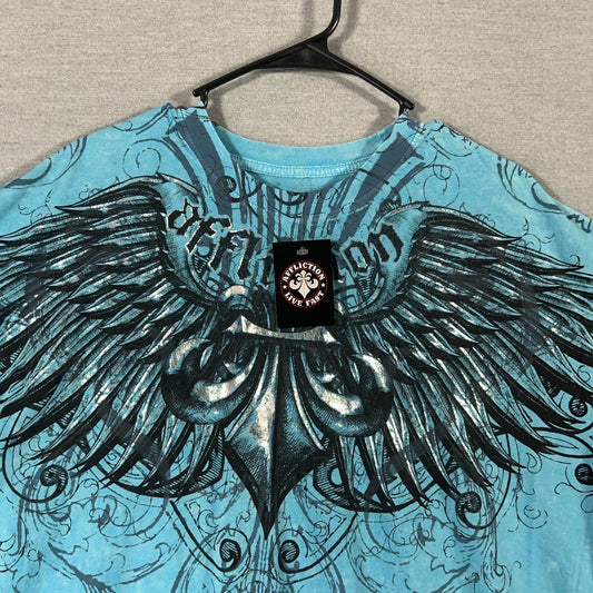 Affliction Shirt Mens 3XL XXXL Blue Wings Y2K Style Grunge Goth Graphics NEW Unisex T-shirt, Sweatshirt, Hoodie, Long Sleeve Tee - T-Shirt, Sweatshirt, Hoodie