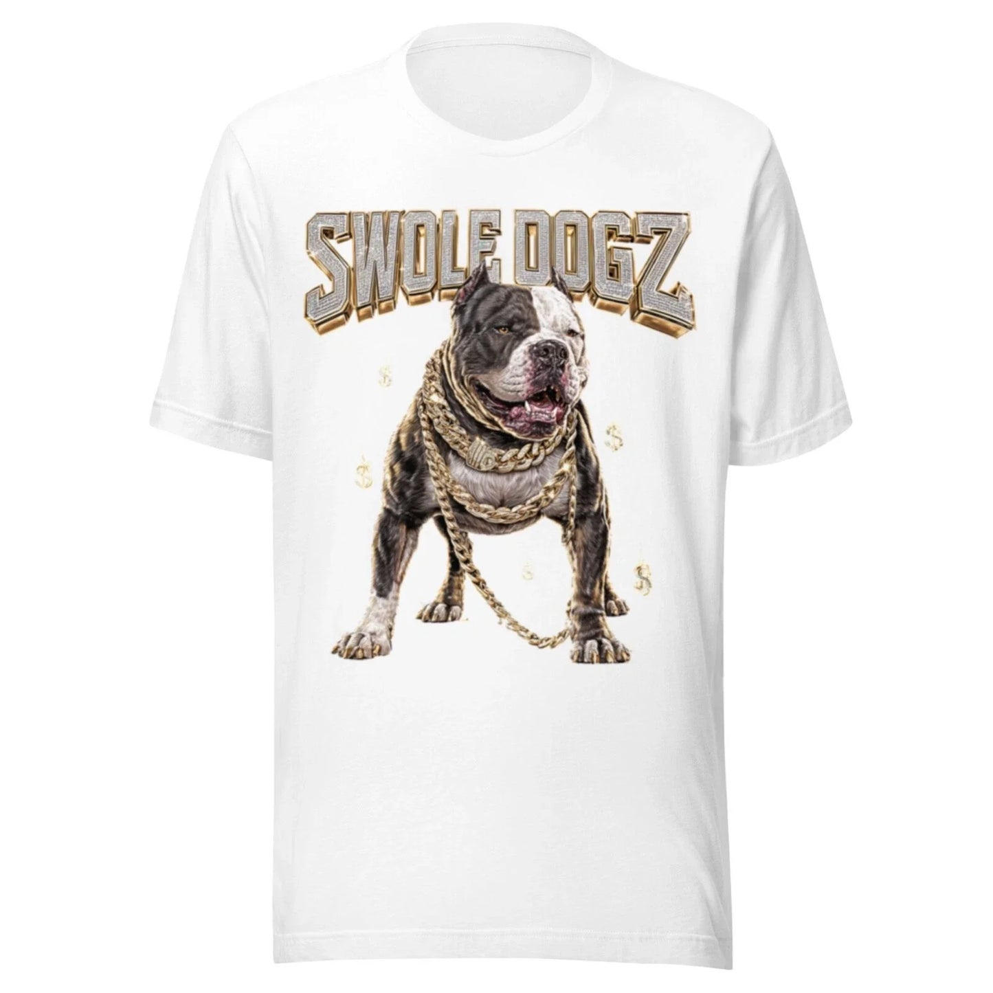 PITBULL BULLY SHIRT DOG VINTAGE - RUDE DOGS - SWOLE DOGZ Y2K - ALL SIZES - WHT Unisex T-shirt, Sweatshirt, Hoodie, Long Sleeve Tee - T-Shirt, Sweatshirt, Hoodie