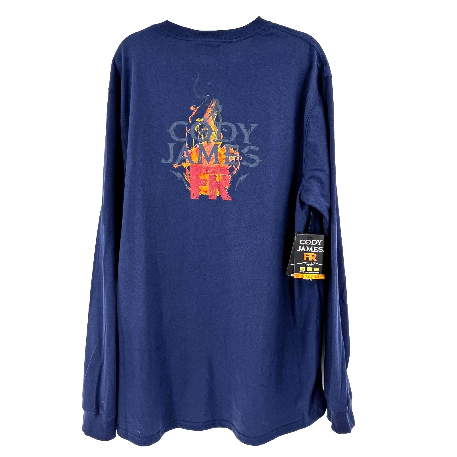 NEW Cody James Men's FR Vintage Graphic Long Sleeve Work Shirt 2XL Blue Flame Unisex T-shirt, Sweatshirt, Hoodie, Long Sleeve Tee - T-Shirt, Sweatshirt, Hoodie