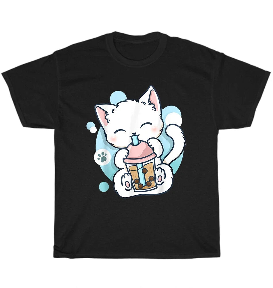 Cat Boba Tea Bubble Tea Anime Kawaii Neko Cats Pet Kitten Lover T-Shirt Unisex Unisex T-shirt, Sweatshirt, Hoodie, Long Sleeve Tee - T-Shirt, Sweatshirt, Hoodie