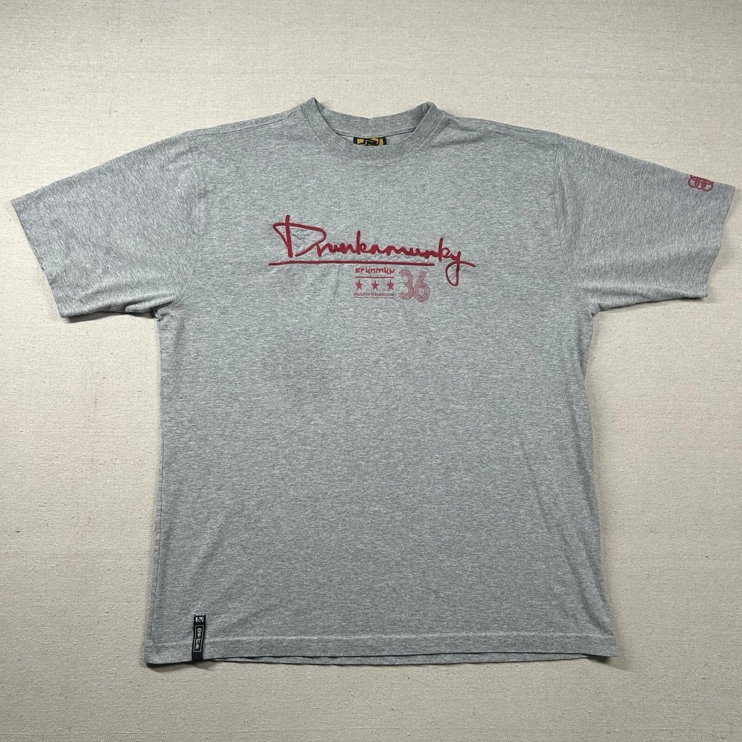 Vintage Drunknmunky Shirt Mens XL Skater Y2K Grunge Hip Hop Embroidered Gray Unisex T-shirt, Sweatshirt, Hoodie, Long Sleeve Tee - T-Shirt, Sweatshirt, Hoodie