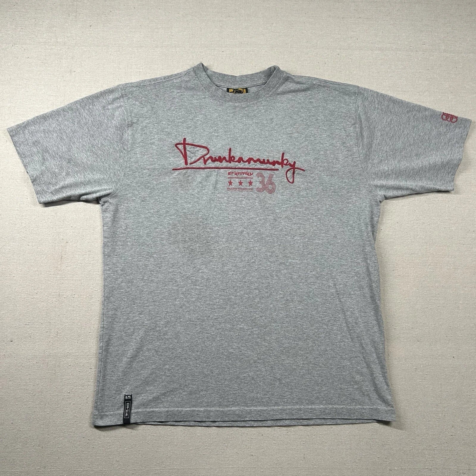Vintage Drunknmunky Shirt Mens XL Skater Y2K Grunge Hip Hop Embroidered Gray Unisex T-shirt, Sweatshirt, Hoodie, Long Sleeve Tee - T-Shirt, Sweatshirt, Hoodie
