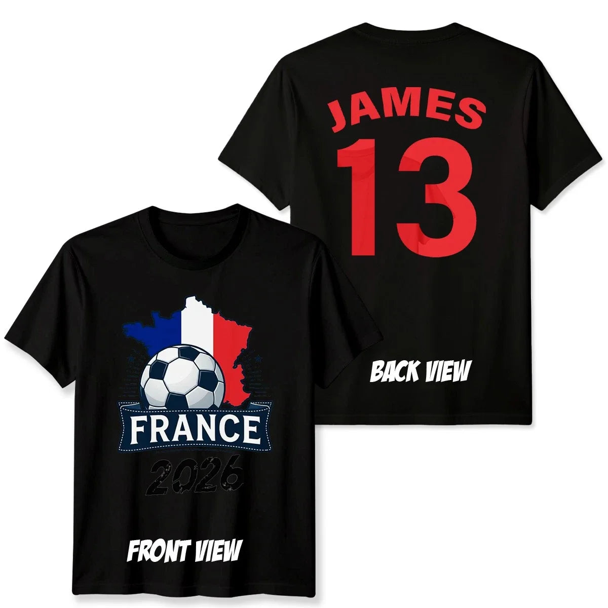 France Personalized Unisex T Shirt Custom Name And Number Football Fan Top Unisex T-shirt, Sweatshirt, Hoodie, Long Sleeve Tee - T-Shirt, Sweatshirt, Hoodie