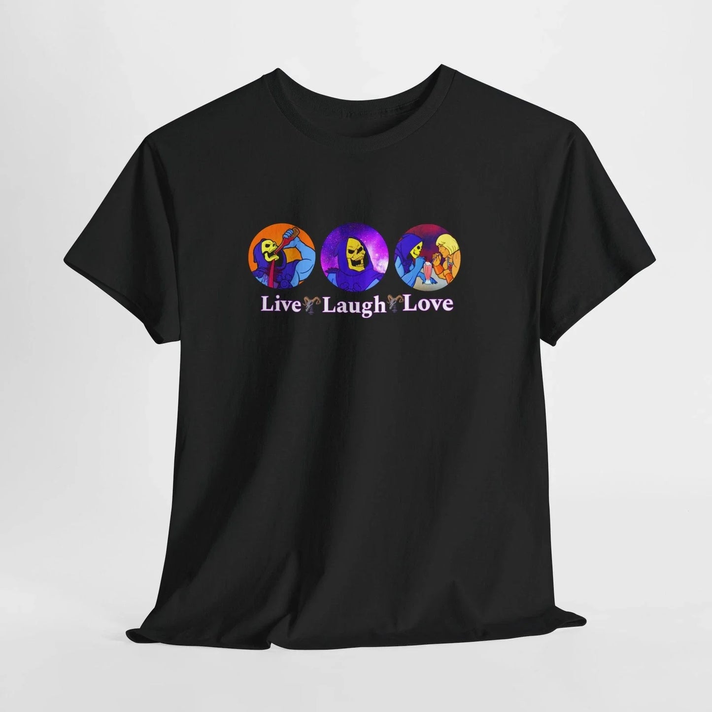He-Man Skeletor T-Shirt Funny Live Laugh Love Retro 80s Cartoon Tee Unisex T-shirt, Sweatshirt, Hoodie, Long Sleeve Tee - T-Shirt, Sweatshirt, Hoodie