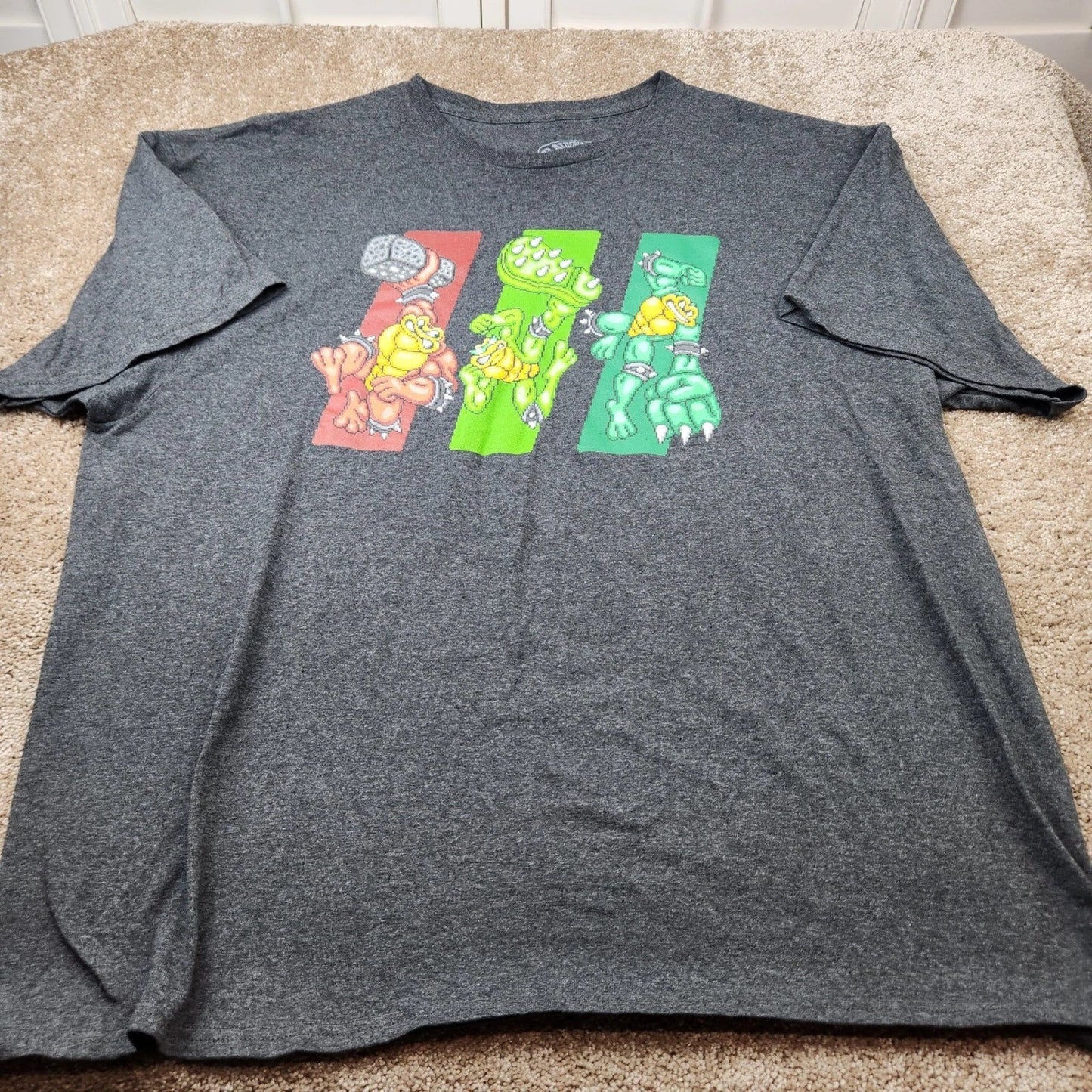 Battletoads Mens 2XL Graphic T-Shirt Charcoal Grey Retro Gaming Pixel Art 2021 Unisex T-shirt, Sweatshirt, Hoodie, Long Sleeve Tee - T-Shirt, Sweatshirt, Hoodie
