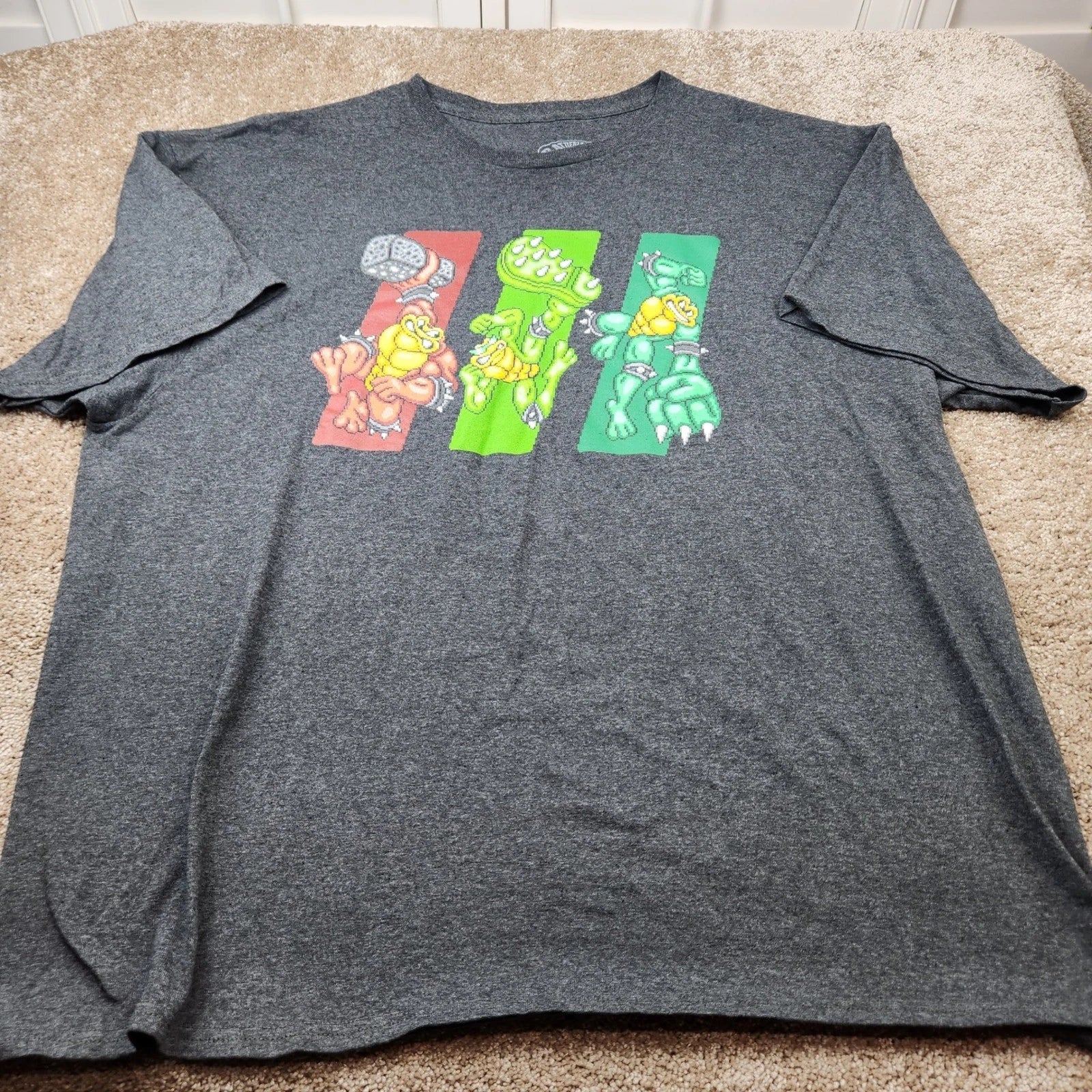 Battletoads Mens 2XL Graphic T-Shirt Charcoal Grey Retro Gaming Pixel Art 2021 Unisex T-shirt, Sweatshirt, Hoodie, Long Sleeve Tee - T-Shirt, Sweatshirt, Hoodie
