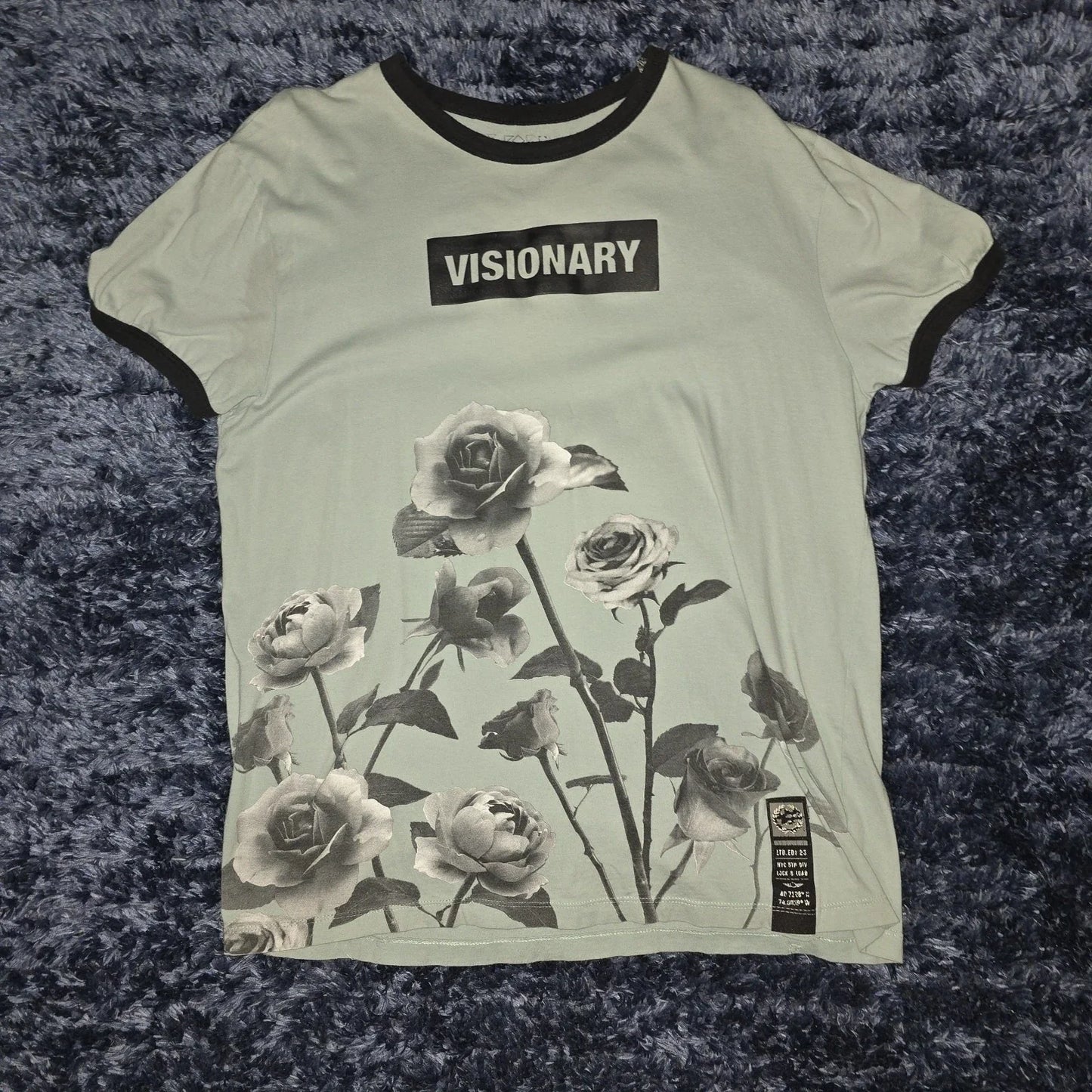Visionary Flower Graphic Men's Short Sleeve Cotton T-Shirt Light Green Black Unisex T-shirt, Sweatshirt, Hoodie, Long Sleeve Tee - T-Shirt, Sweatshirt, Hoodie
